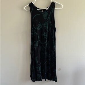 Loft Women’s Size Small Black and Green Sleeveless Dress Vacation Stretch